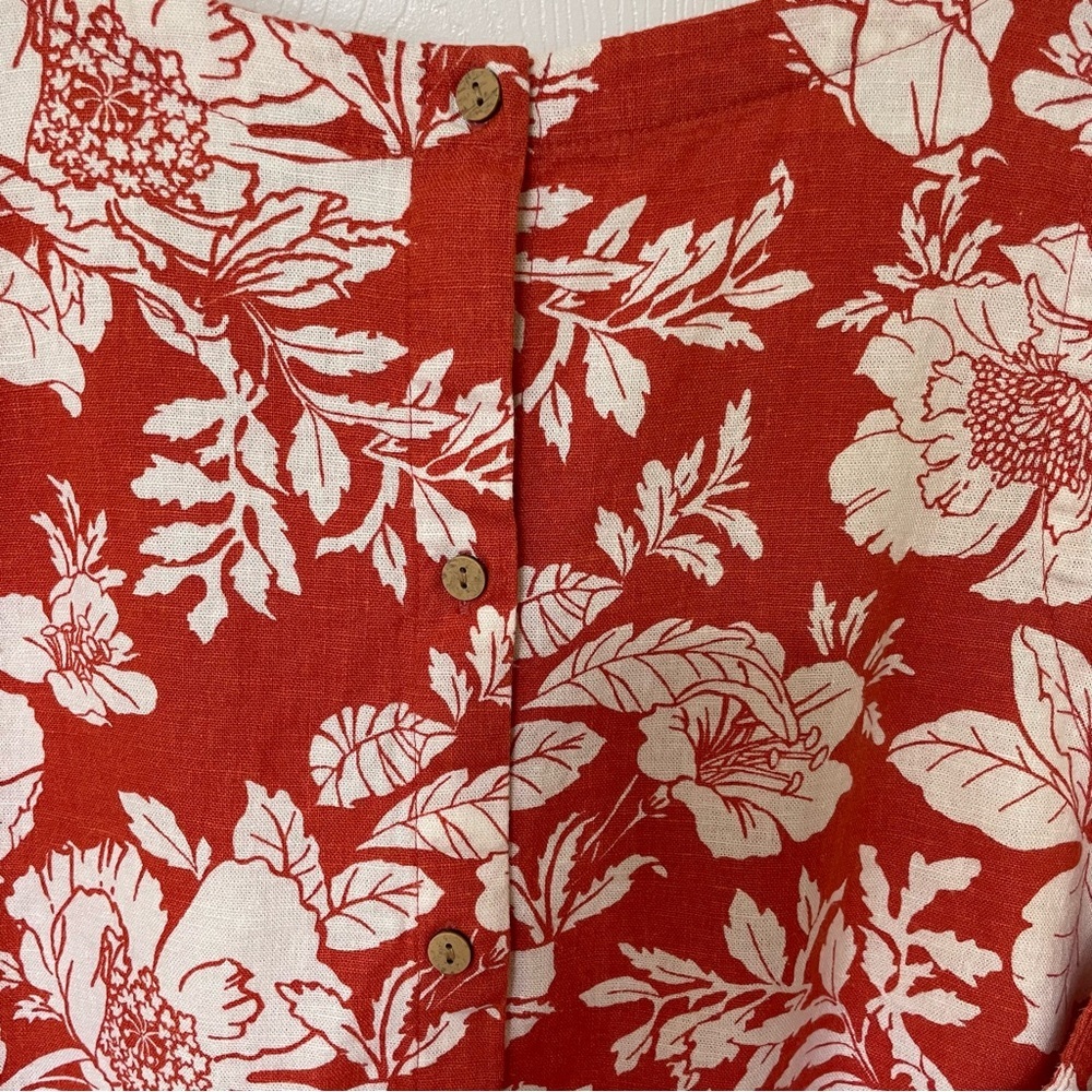 Old Navy  NWT Women’s Size XXL Tall orange and white cropped cotton shirt - Picture 7 of 11